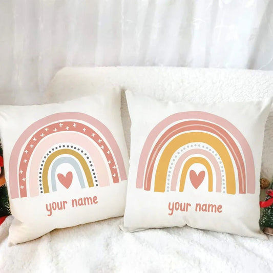 Personalized Rainbow Print Cushion Cover - Cake Pops Parties