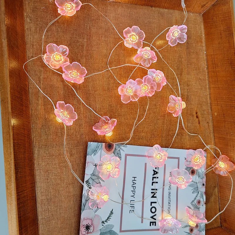 Pink Cherry Blossom Fairy String Lights - Battery Powered - Cake Pops Parties