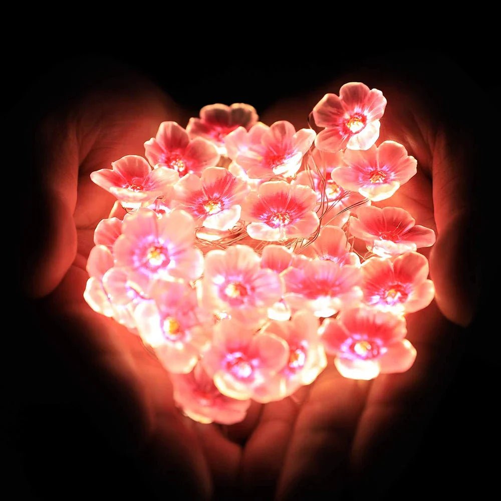 Pink Cherry Blossom Fairy String Lights - Battery Powered - Cake Pops Parties