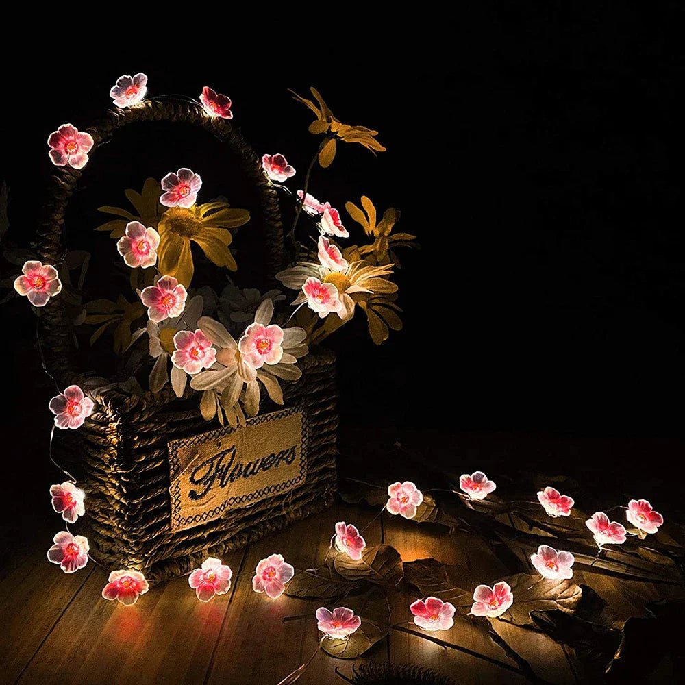 Pink Cherry Blossom Fairy String Lights - Battery Powered - Cake Pops Parties
