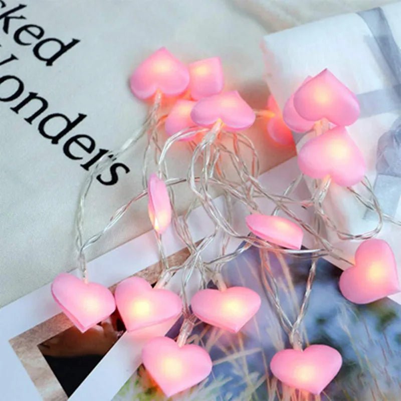 Pink Love Heart Wedding String Lights - Cake Pops Parties