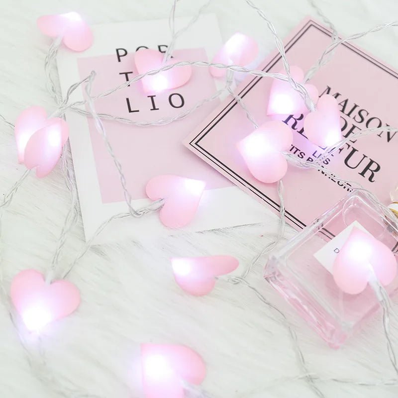 Pink Love Heart Wedding String Lights - Cake Pops Parties