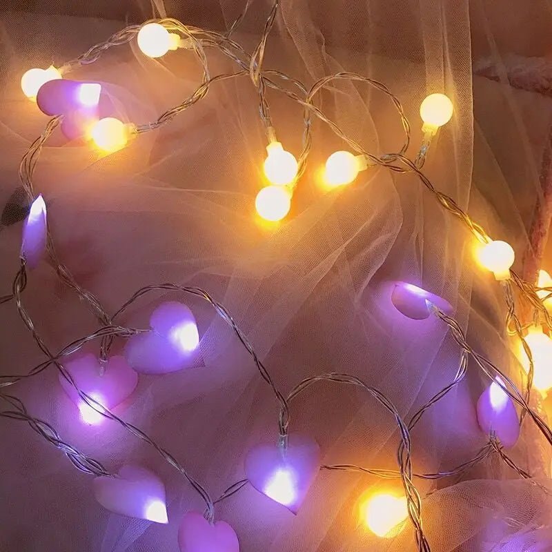 Pink Love Heart Wedding String Lights - Cake Pops Parties