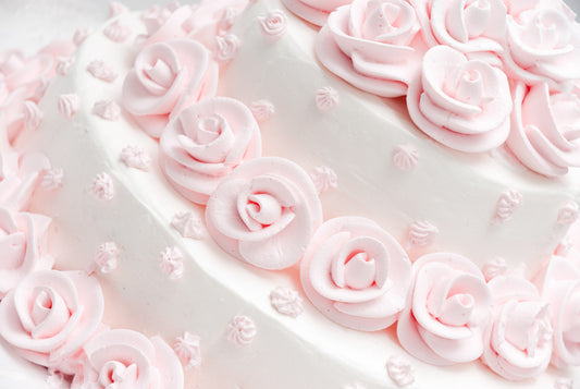 Round Pink and White Layer Wedding Cake