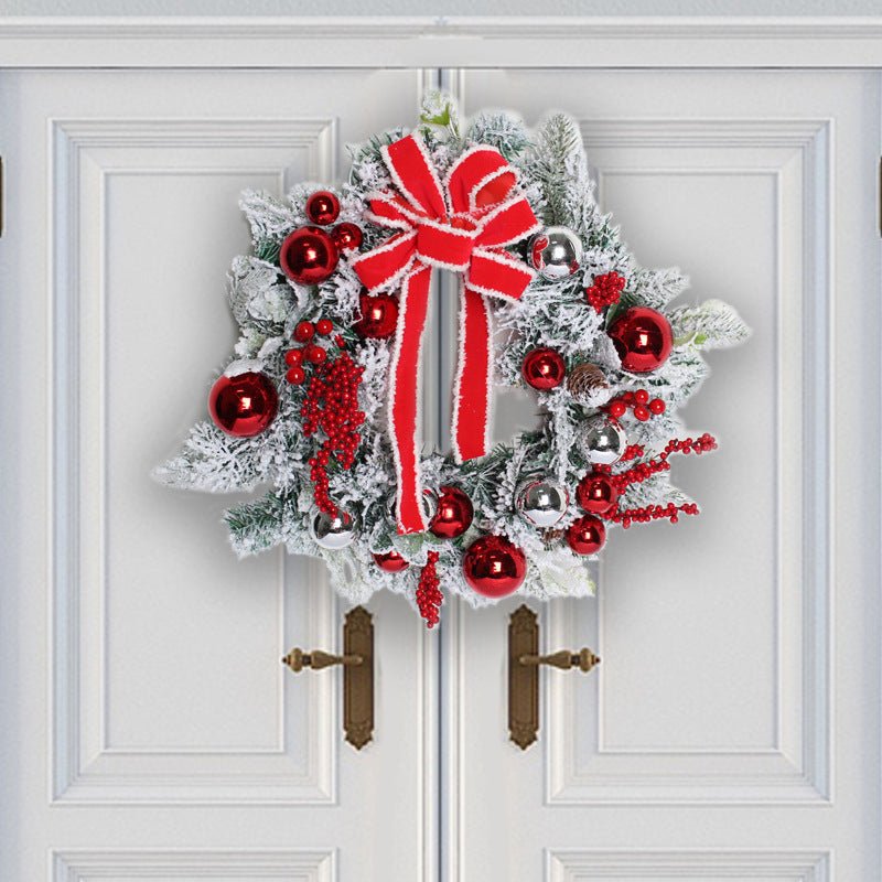 Premium Red Flocking Christmas Wreath - Cake Pops Parties