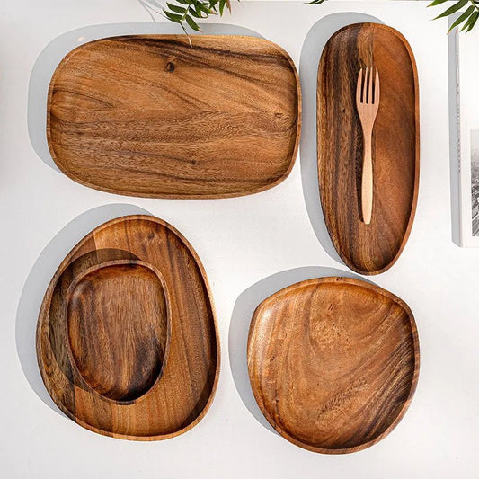 Premium Solid Wood Oval Plate Set - Cake Pops Parties