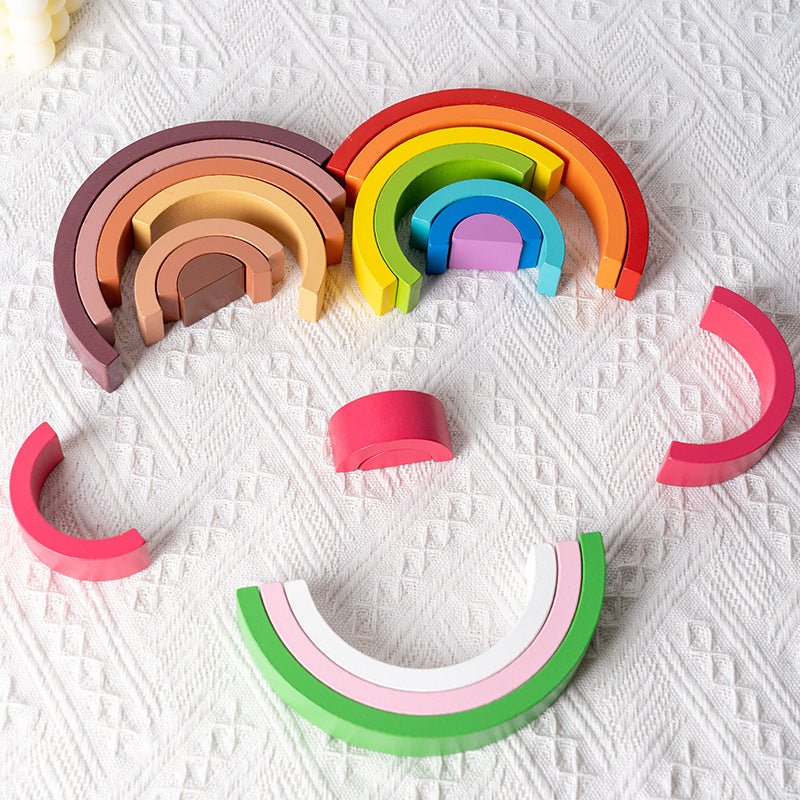 Rainbow Wooden Block Puzzle Set - Cake Pops Parties