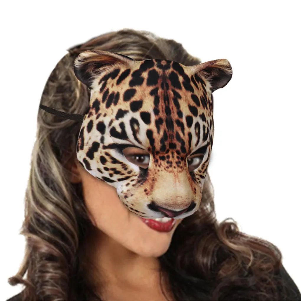 Realistic Cheetah Half Face Carnival Mask - Cake Pops Parties