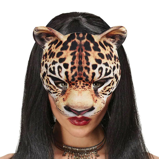 Realistic Cheetah Half Face Carnival Mask - Cake Pops Parties