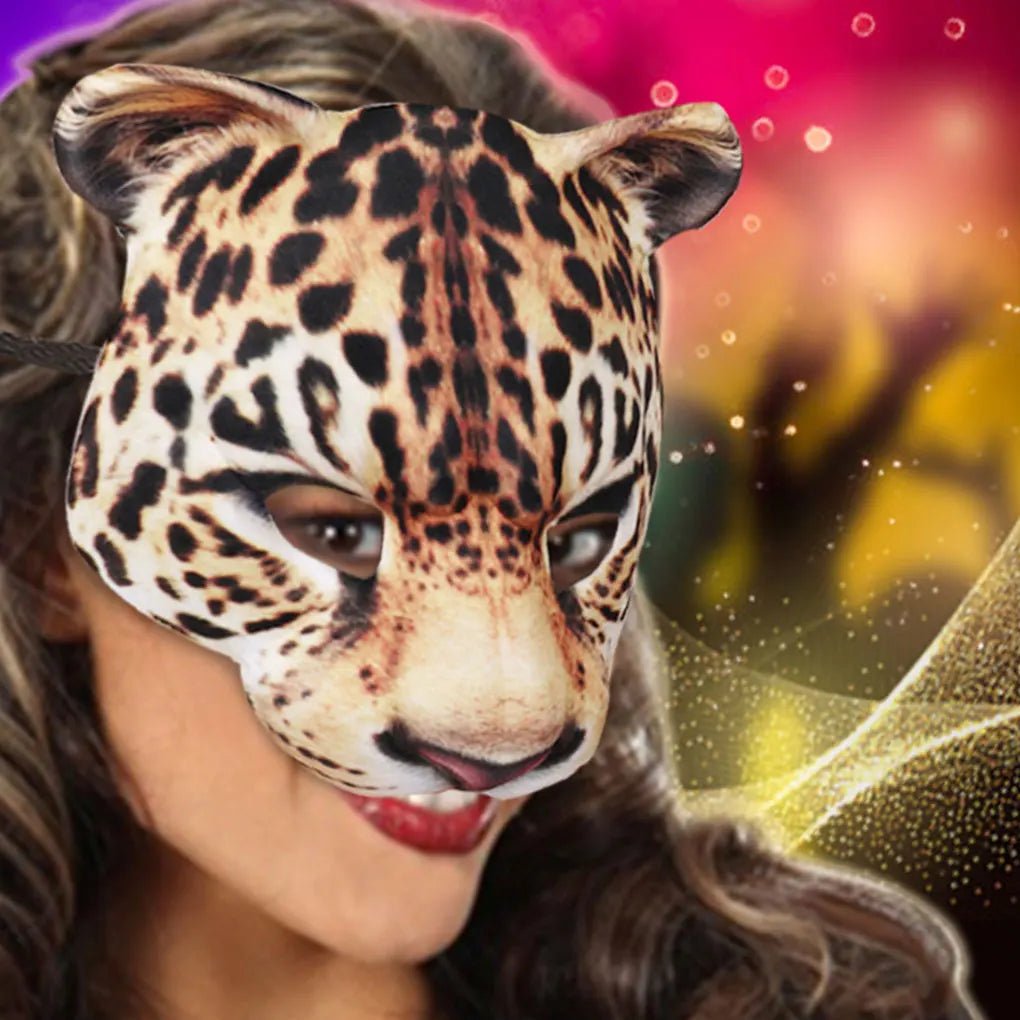 Realistic Cheetah Half Face Carnival Mask - Cake Pops Parties