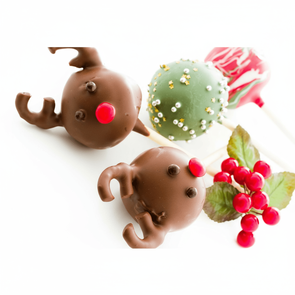 Adorable reindeer cake pops for Christmas celebrations and holiday gifts