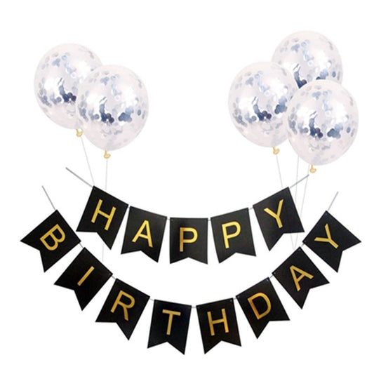 Rose Gold Happy Birthday Banner & Balloons - Cake Pops Parties