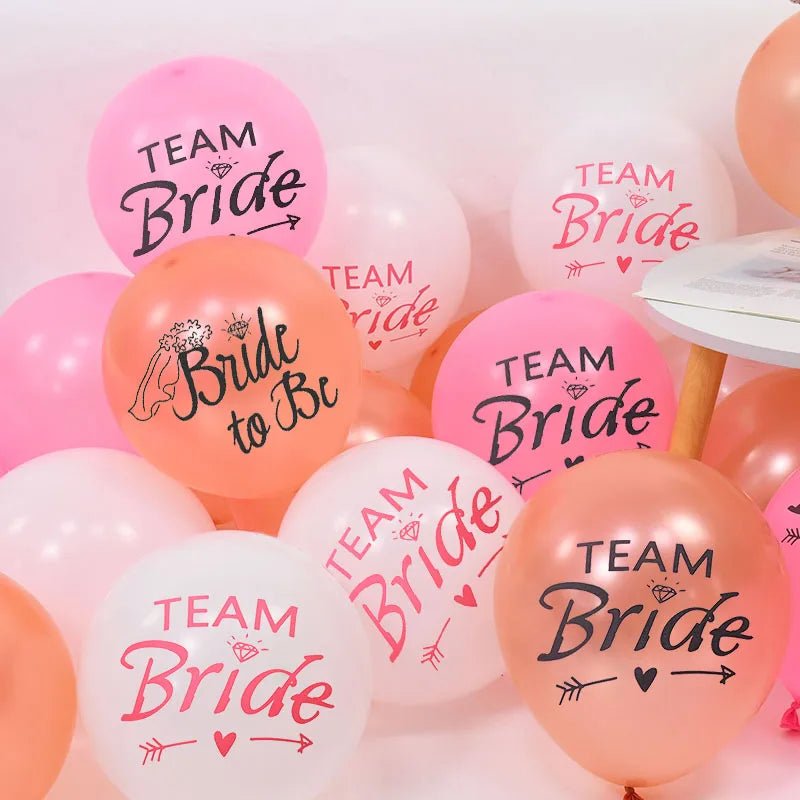 Rose Gold Team Bride Confetti Balloons - Cake Pops Parties