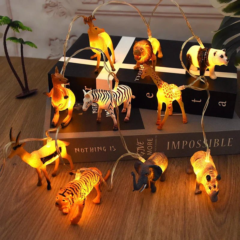 Safari Animal String Lights - Jungle Dinosaur Theme - Cake Pops Parties