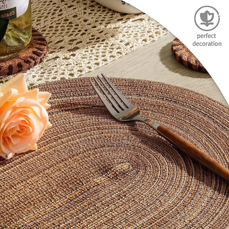 Set of 1/4/6/10 Oval Braided Placemats - Eco - Friendly & Durable - Cake Pops Parties