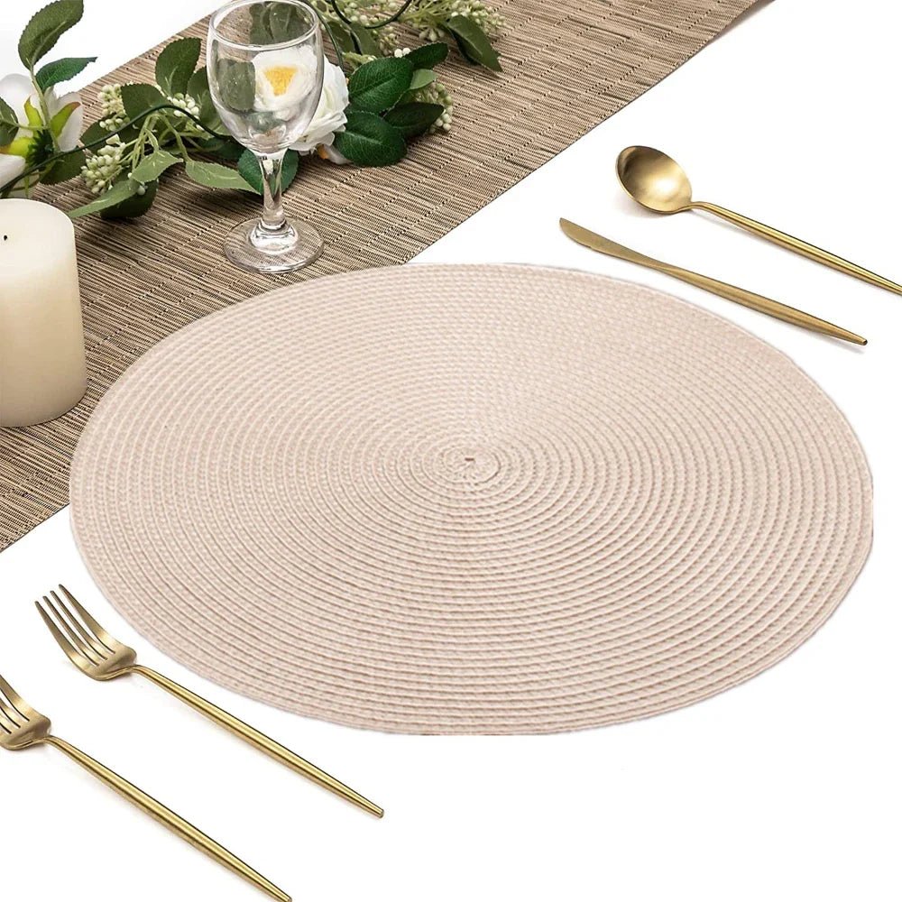 Set of 6 Round Braided Placemats - Cake Pops Parties
