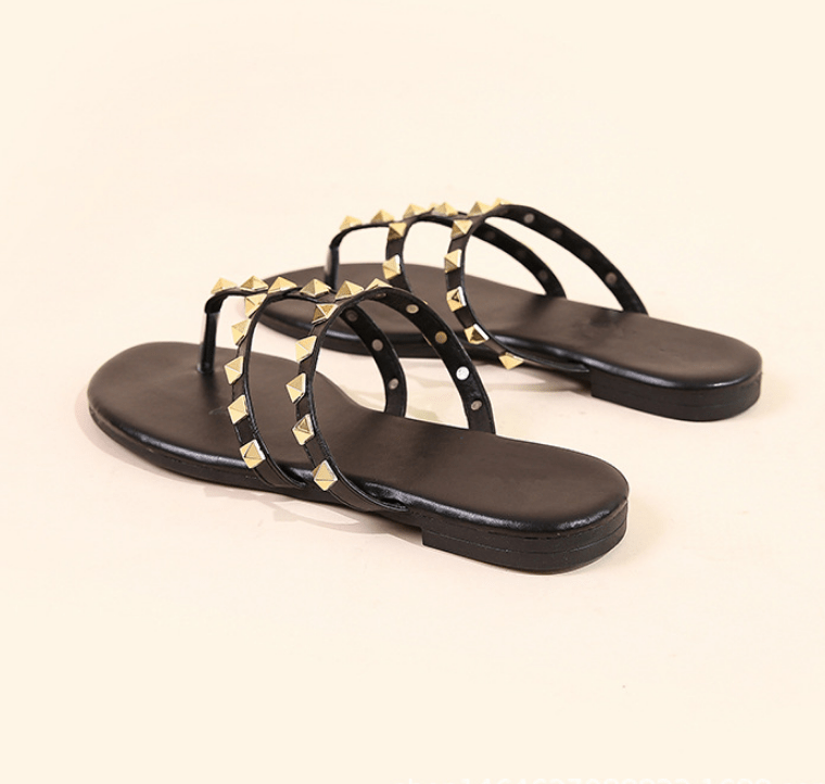 Stylish Rivet Soft Bottom Sandals - Cake Pops Parties