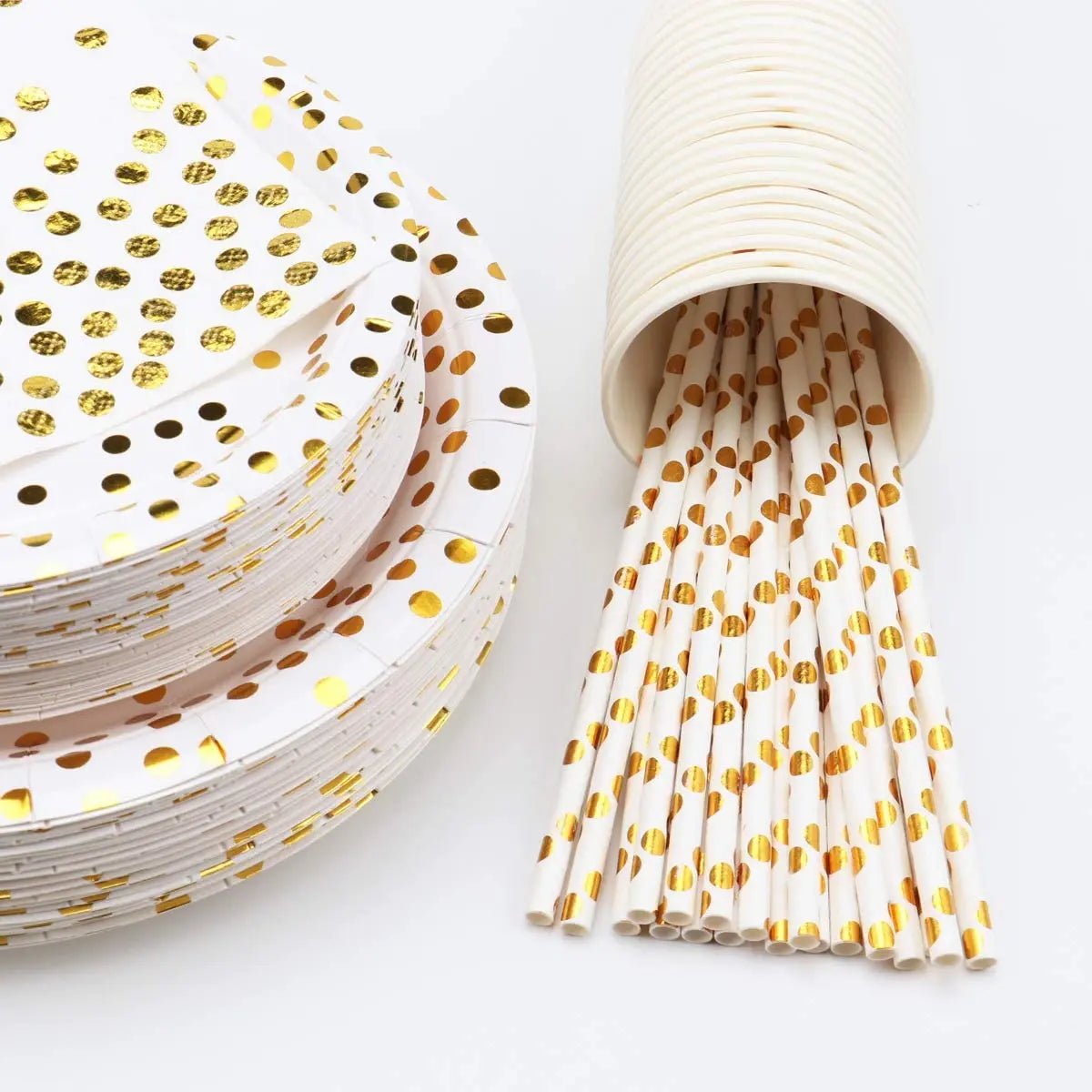 White Gold Party Dinnerware Set - Cake Pops Parties