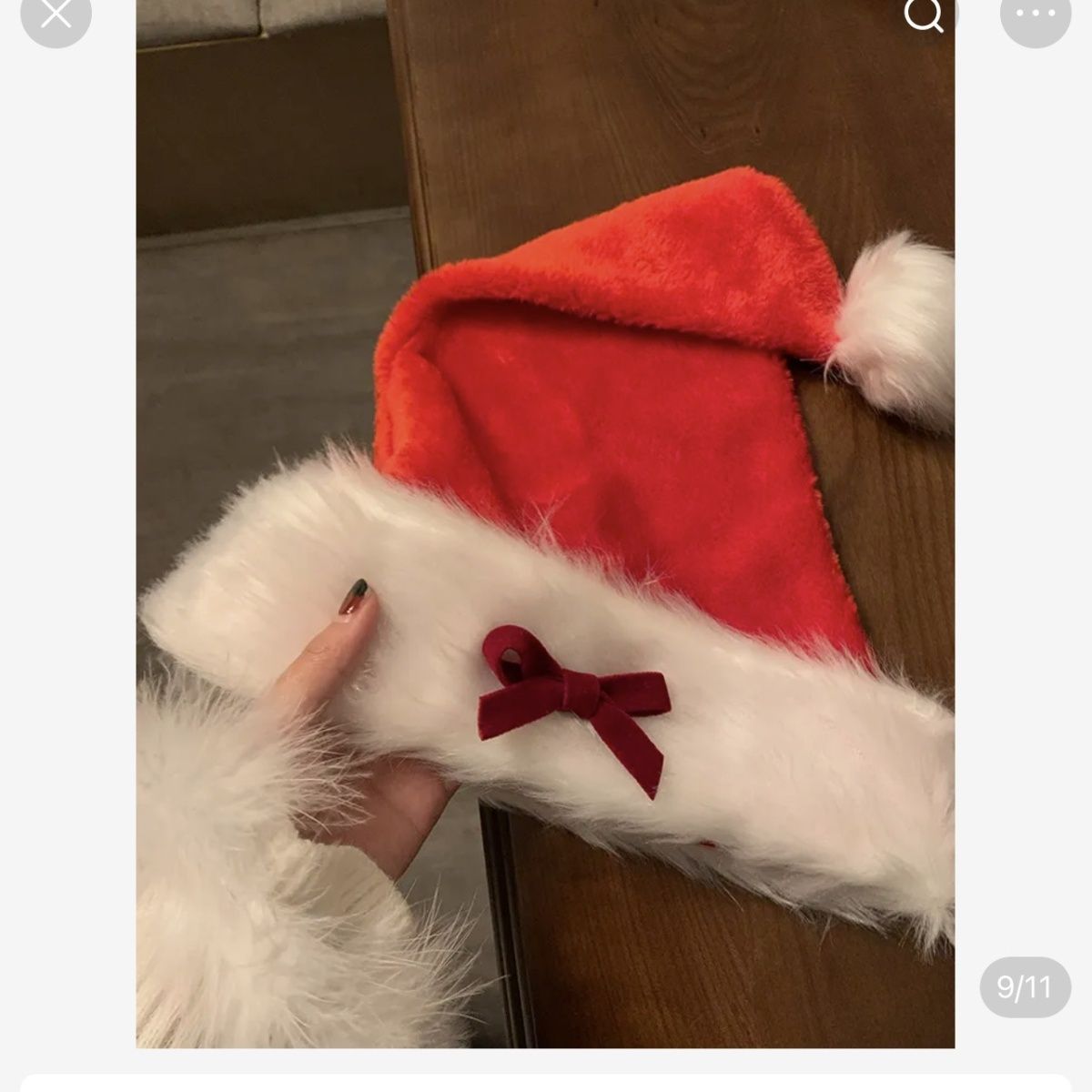 Women's Red and Black Bow Christmas Hat - Cake Pops Parties