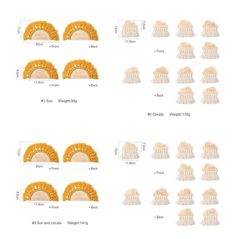 Wooden Baby Milestone Cards Set - Cake Pops Parties