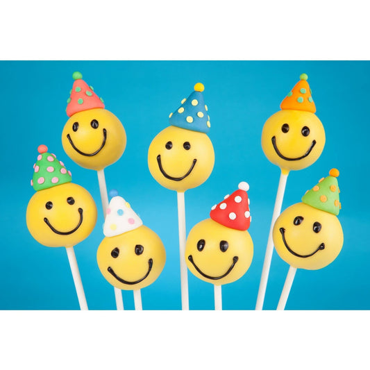 Buy Emoji Cake Pops With Party Hats - Cake Pops Parties
