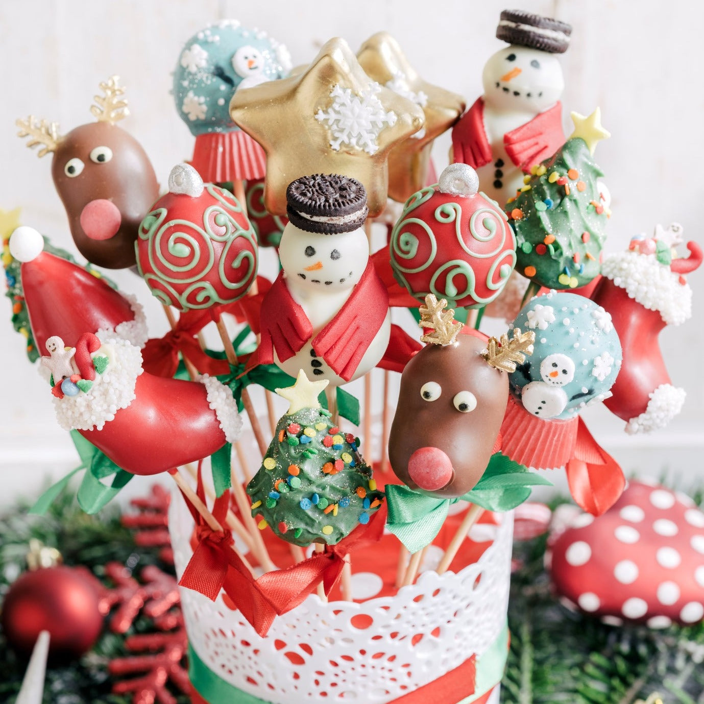 Cake Pops For Bouquet For Christmas - Cake Pops Parties