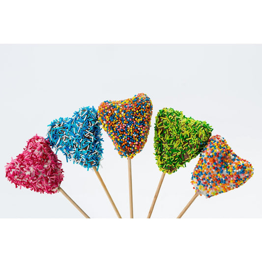 Valentine's Day Heart Shaped Cake Pops with Sprinkles - Cake Pops Parties