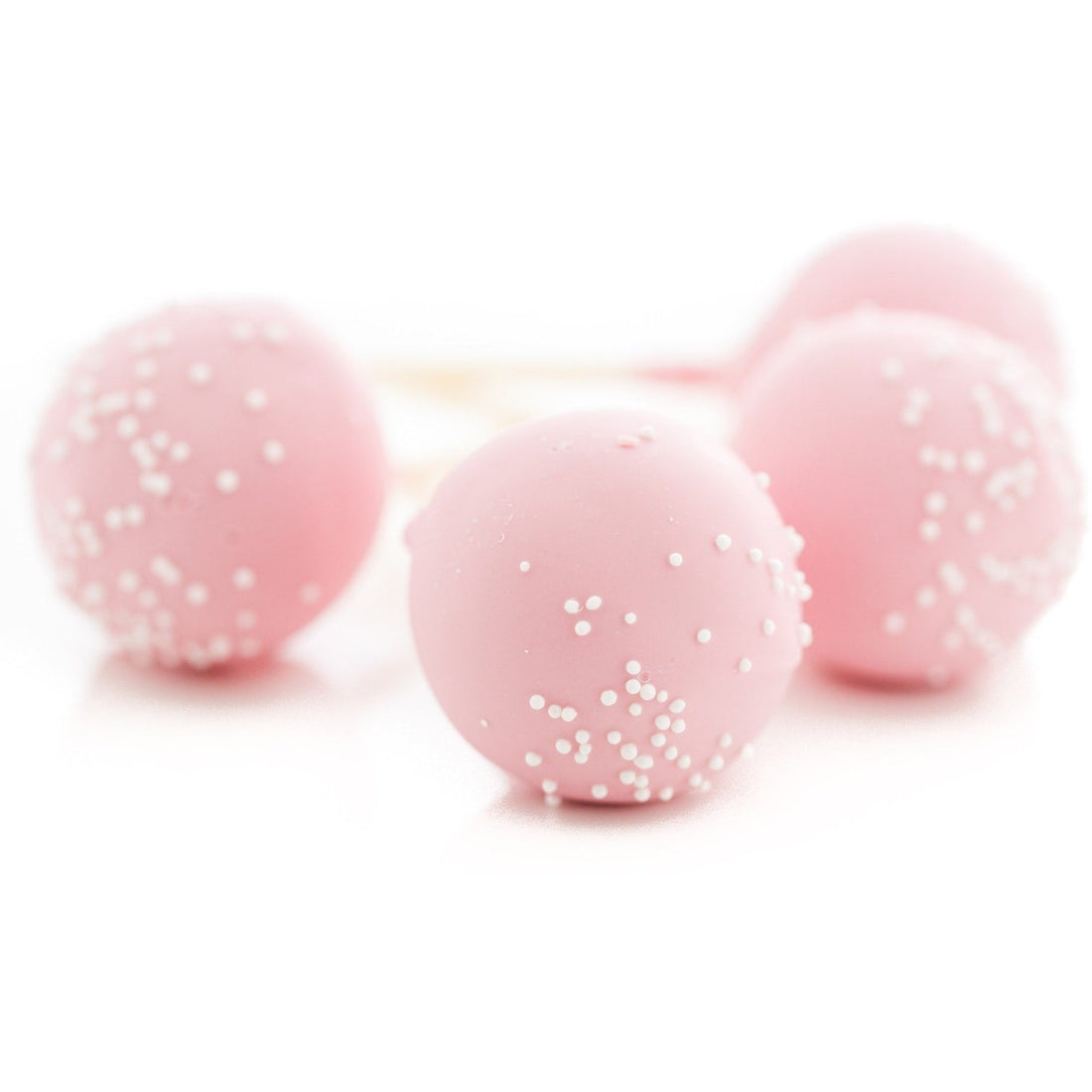Pink Cake Pops With White Sprinkles