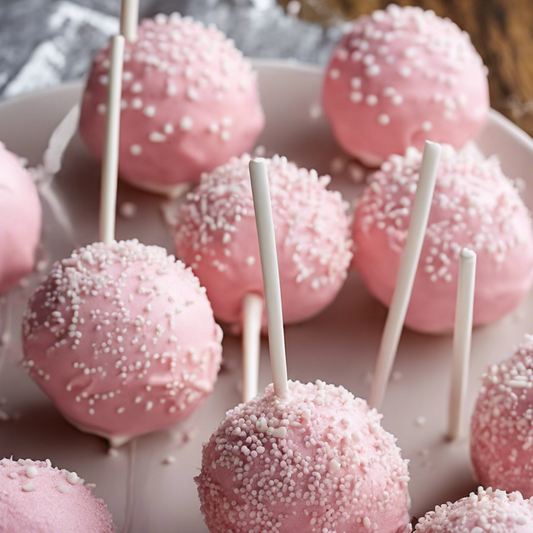 Pink Cake Pops with White Sprinkles Poetry