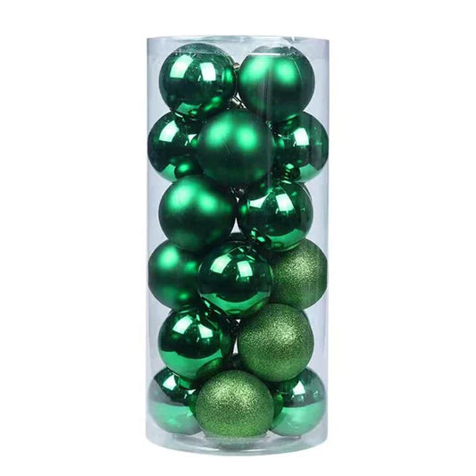 Christmas Ball Ornaments Set - 24 Vibrant Plastic Decor