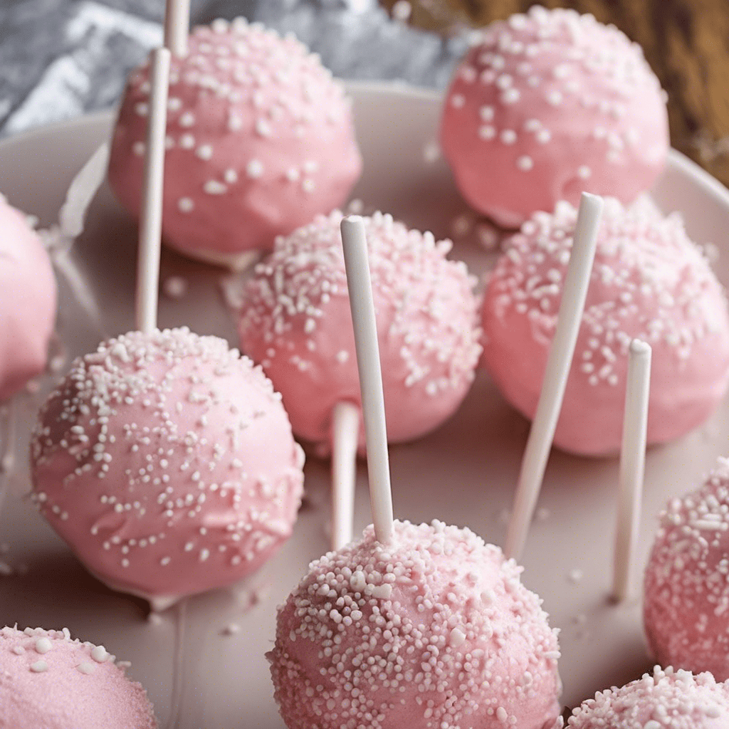Pink Cake Pops with White Sprinkles Poetry - Cake Pops Parties