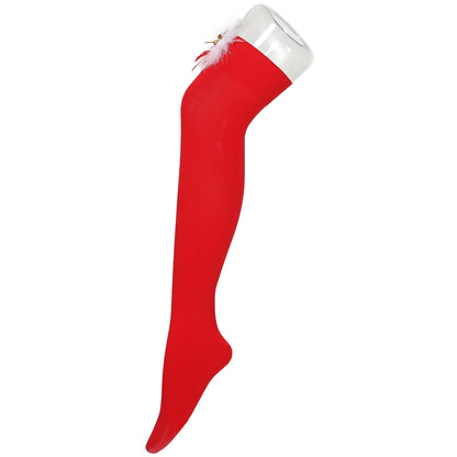 Bas de Noël à long nœud rouge