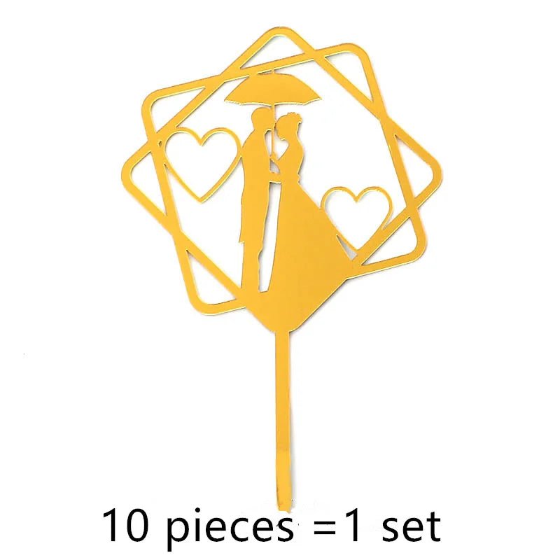 10 Pcs 36 Styles Happy Birthday Cake Topper Pink Gold Acrylic Cake Toppers Baby Shower Party - Cake Pops Parties