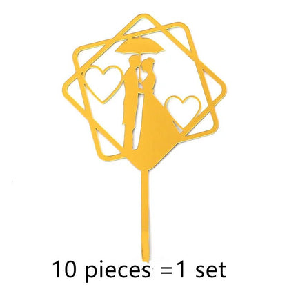 10 Pcs 36 Styles Happy Birthday Cake Topper Pink Gold Acrylic Cake Toppers Baby Shower Party - Cake Pops Parties