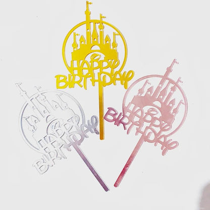 10 Pcs 36 Styles Happy Birthday Cake Topper Pink Gold Acrylic Cake Toppers Baby Shower Party - Cake Pops Parties