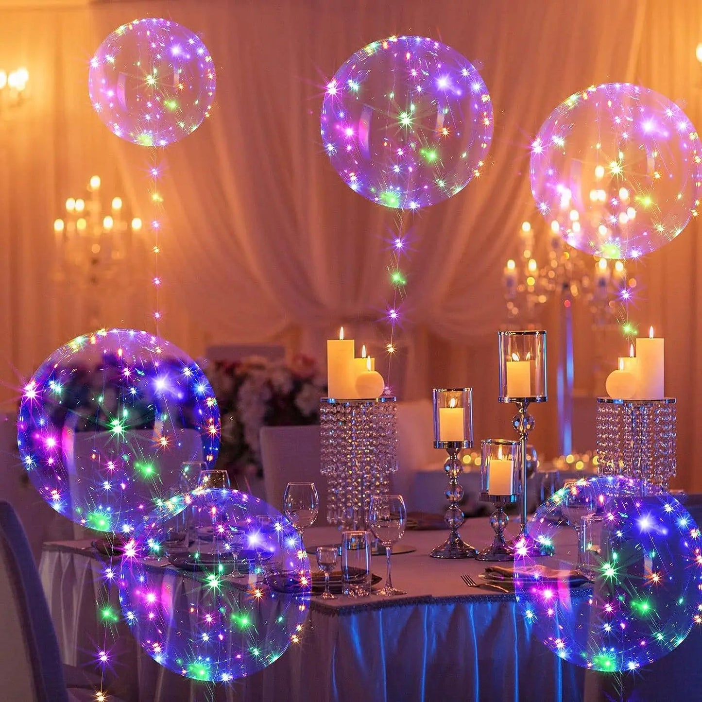 10Pcs LED Light Up Bobo Balloons - Cake Pops Parties