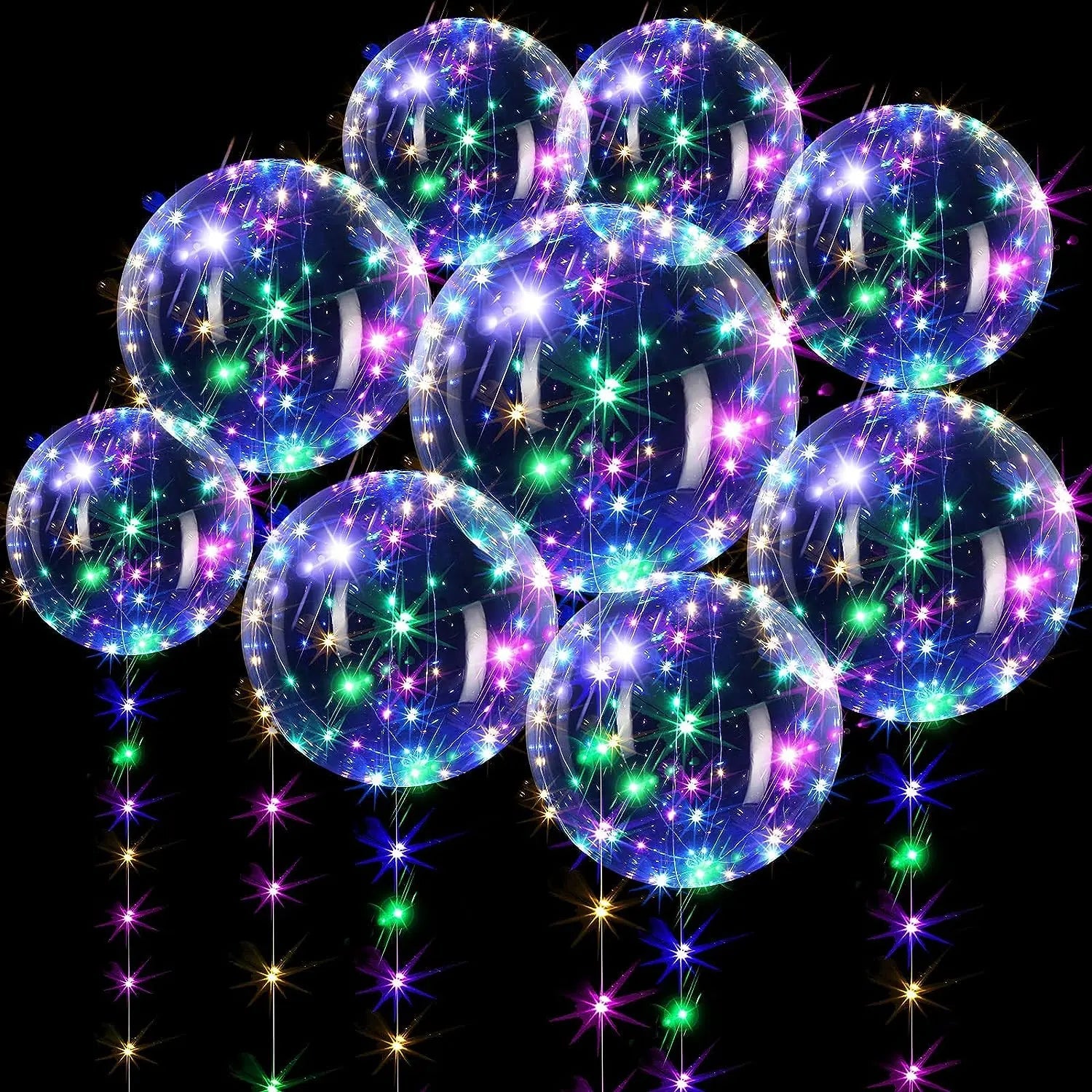 10Pcs LED Light Up Bobo Balloons - Cake Pops Parties