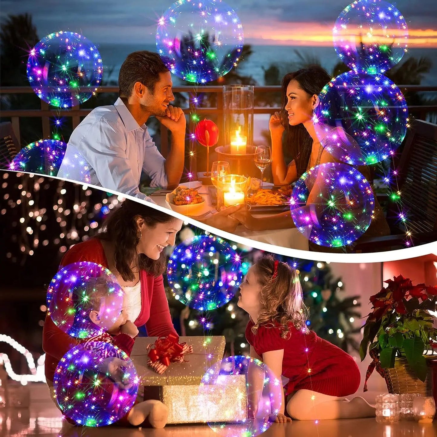 10Pcs LED Light Up Bobo Balloons - Cake Pops Parties
