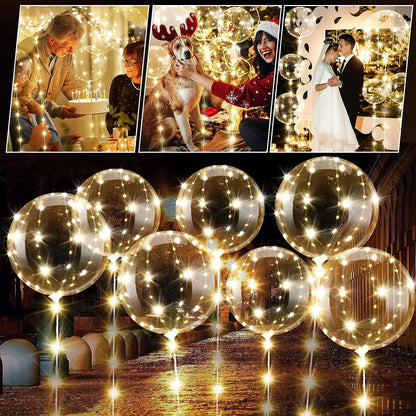 10Pcs LED Light Up Bobo Balloons - Cake Pops Parties