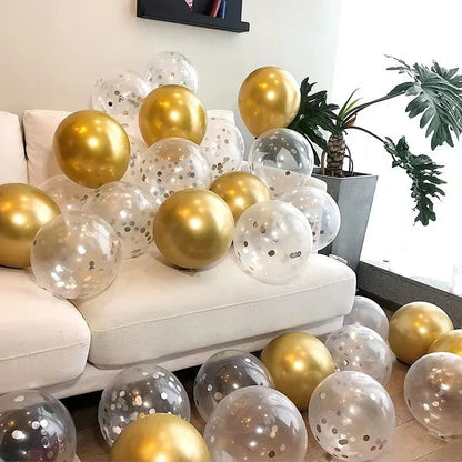 12inch Metallic Confetti Latex Balloons - Cake Pops Parties