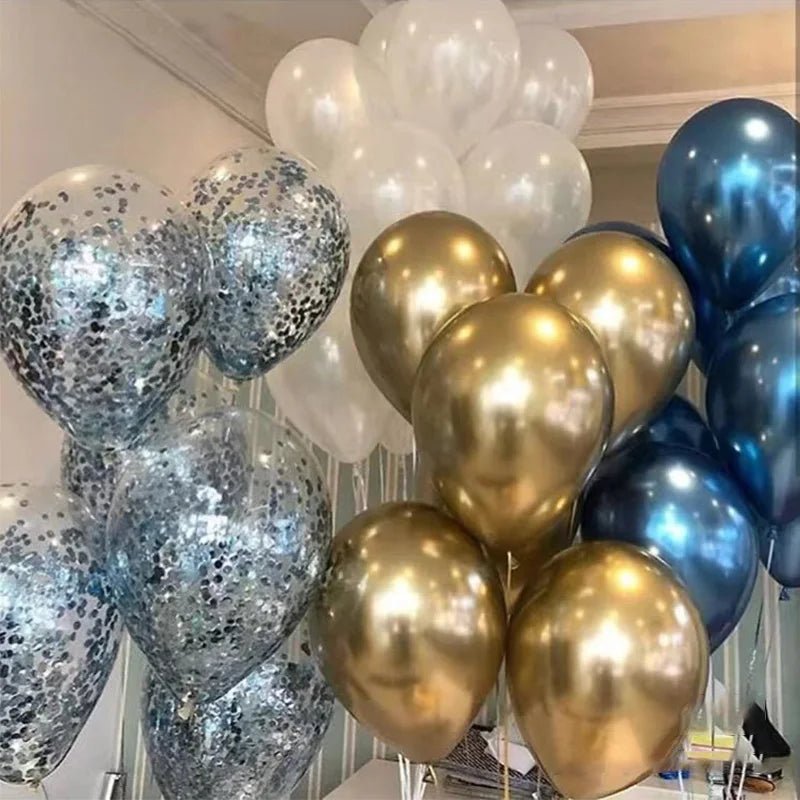 12inch Metallic Confetti Latex Balloons - Cake Pops Parties