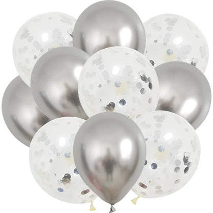 12inch Metallic Confetti Latex Balloons - Cake Pops Parties