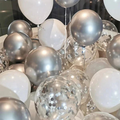 12inch Metallic Confetti Latex Balloons - Cake Pops Parties