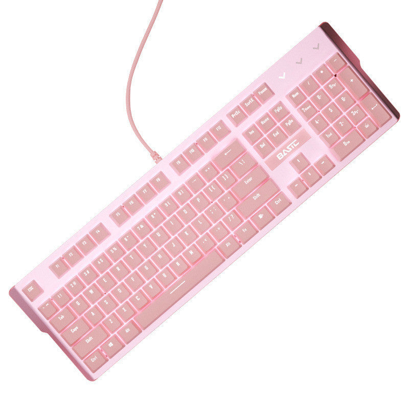 Pink Mechanical Keyboard & Mouse Set
