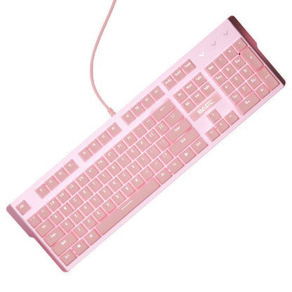 Pink Mechanical Keyboard & Mouse Set