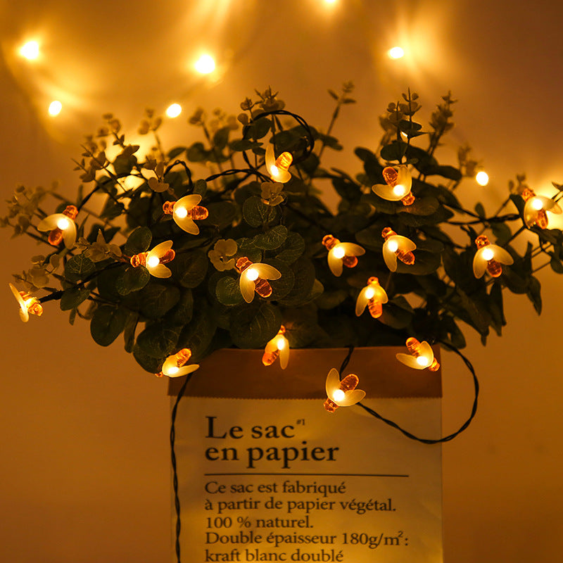 Guirlande lumineuse solaire en forme d'abeille pour décoration de jardin de Noël