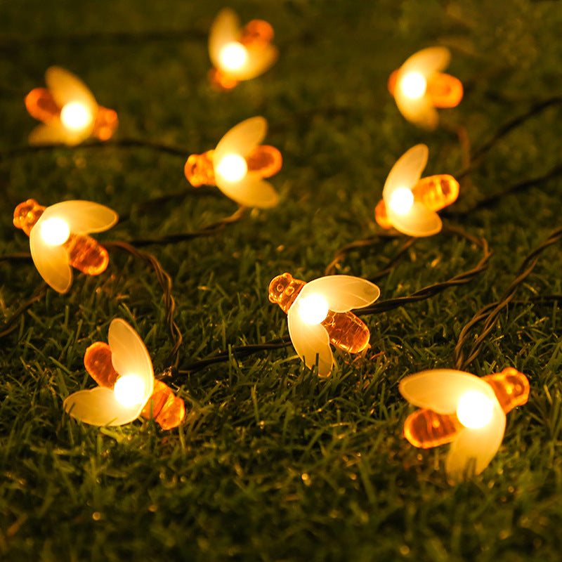 Guirlande lumineuse solaire en forme d'abeille pour décoration de jardin de Noël
