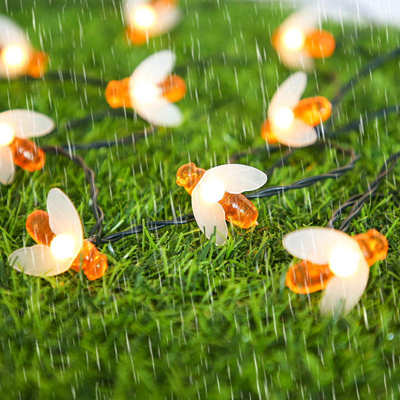 Guirlande lumineuse solaire en forme d'abeille pour décoration de jardin de Noël