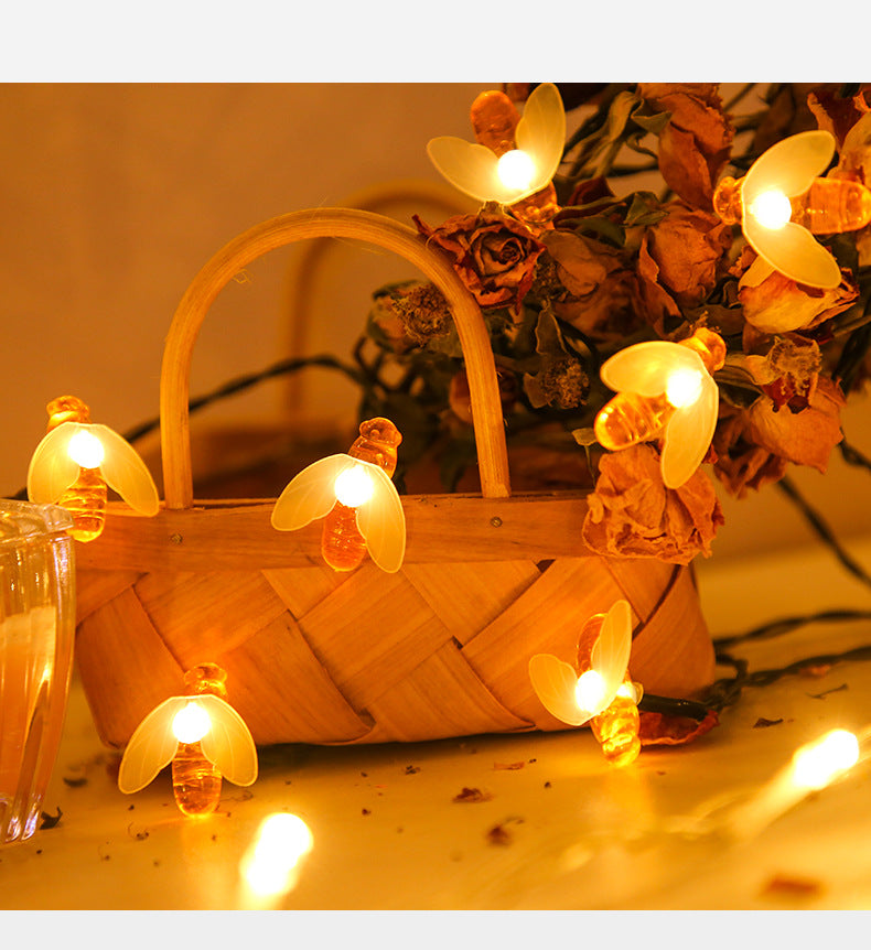 Guirlande lumineuse solaire en forme d'abeille pour décoration de jardin de Noël