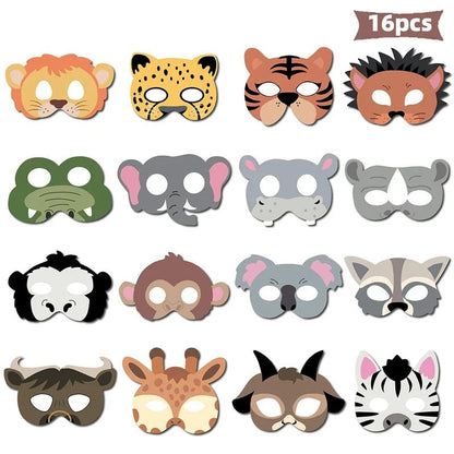 16pcs Jungle Animal Party Masks - Cake Pops Parties